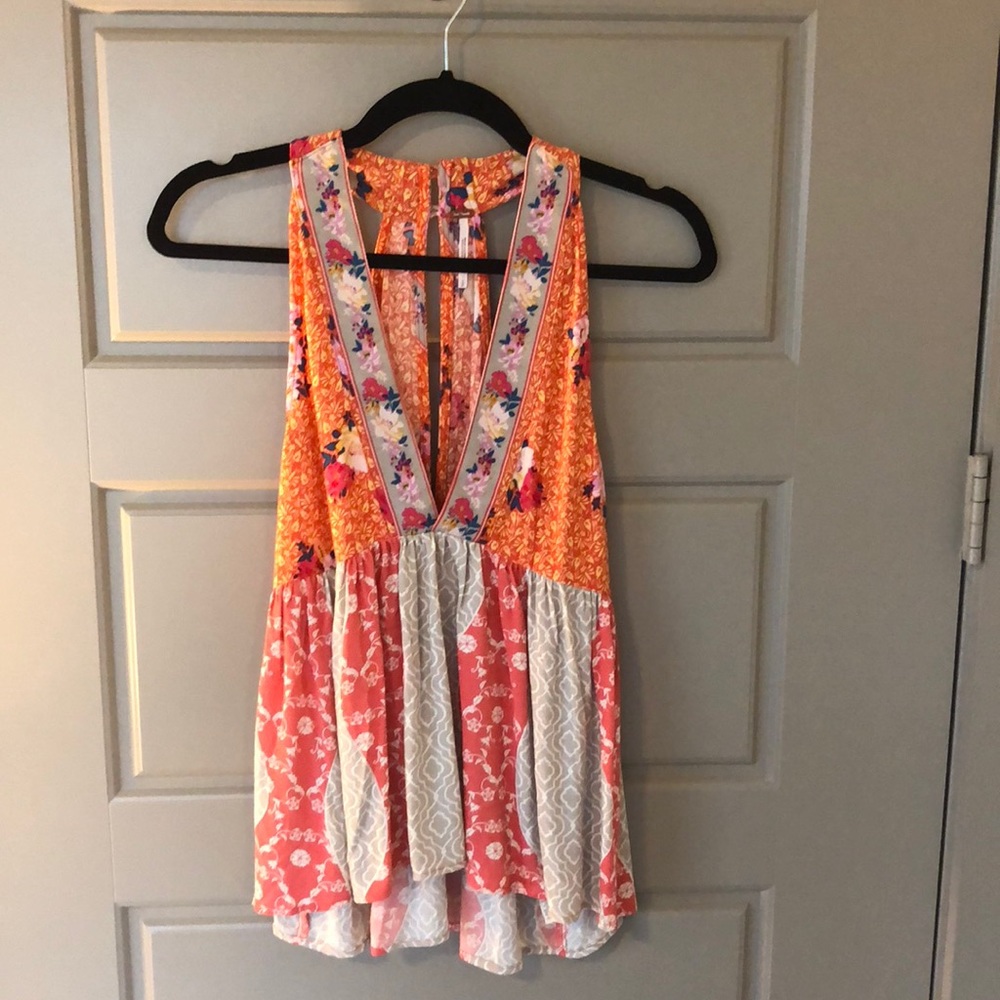 Orange and coral tank top